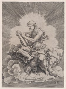 Pyhä Johannes, päivätty 1518. tekijältä Agostino Veneziano