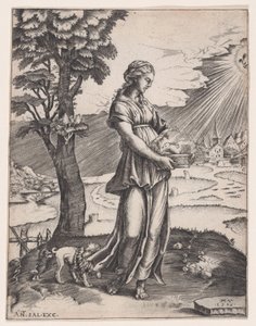 Kuumalainen Sibyla, päivätty 1516. tekijältä Agostino Veneziano