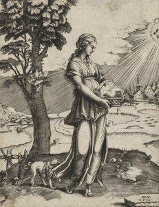 The Cumaean Sybil, 1516 (kaiverrus paperille)