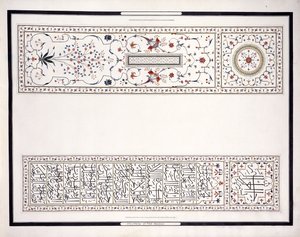 Mosaiikkikappaleita keisarin haudasta, n. 1815 (lyijykynä, kynä, muste, w/c)