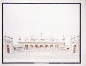 Moti Masjid Agran linnakkeessa, c1815 (kynä ja w/c)