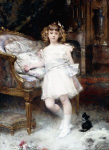 Muotokuva Janine Potinista kissanpennun kanssa, 1904