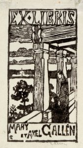 Mary ja Axel Gallénin exlibris tekijältä Akseli Gallen-Kallela