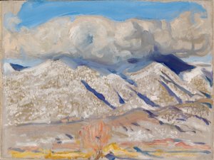 Taos-vuoret pilvien peitossa tekijältä Akseli Valdemar Gallen-Kallela