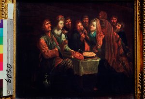 Talonpoikaisjuhla - Al Vishnekovin maalaus (1700-luvun ensimmäinen puolisko), öljyt kankaalle, venäläistä taidetta 1700-luku - Venäjän valtionmuseo, Pietari tekijältä Al Vishnekov
