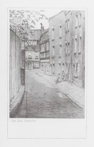 London Lanes: Cock Lane, Shoreditch (litografia). tekijältä Alan Stapleton