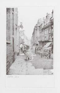 London Lanes: Leather Lane (litografia)