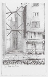 London Lanes: Long Lane, Smithfield (litografia): Long Lane, Smithfield (litografia). tekijältä Alan Stapleton