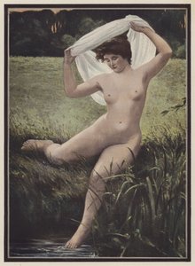 Nainen uimari (väri litho)