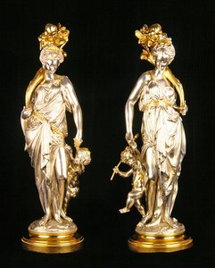 Ceres ja Bacchus (pronssia, hopeaa ja kullattu kuormaussokleissa)