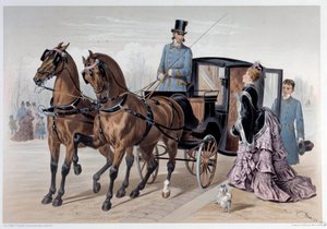 Englantilaisten hevosten coupe-käsikirjoitus Albert Adamin (1833-?) 1874 Pariisi, Musee Carnavalet