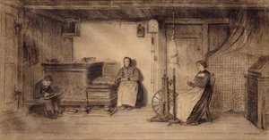 maalaistalon salissa, tekijältä Albert Anker