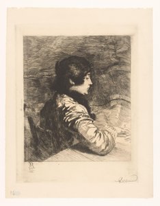 Charlotte Besnardin muotokuva tekijältä Albert Besnard (signed by artist)