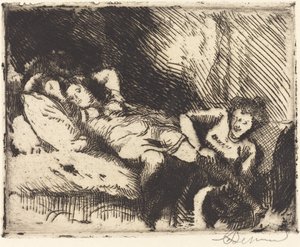 Nukkumaan meno (Le coucher) tekijältä Albert Besnard