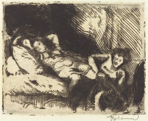 Nukkumaan meno (Le coucher) tekijältä Albert Besnard