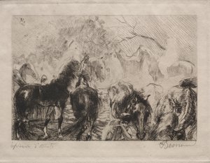 Hevosmarkkinat Algerissa, 1898. tekijältä Paul Albert Besnard