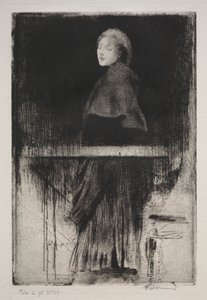 Nainen viitta kanssa tekijältä Albert Besnard
