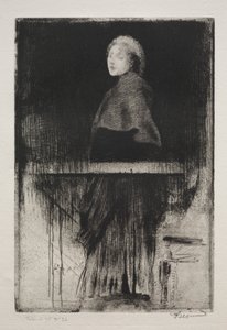 Nainen viitta kanssa tekijältä Albert Besnard
