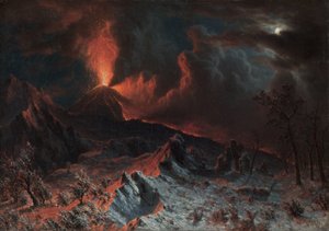 Vesuvius keskiyöllä tekijältä Albert Bierstadt