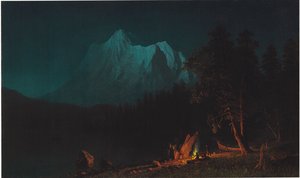Moonlightin vuoristoinen maisema tekijältä Albert Bierstadt