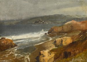 Tyynenmeren rannikko, Cal. tai näkymä kohti Point Bonitan majakkaa tekijältä Albert Bierstadt