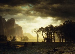 Ohittava myrsky Yosemitessa, 1865 tekijältä Albert Bierstadt