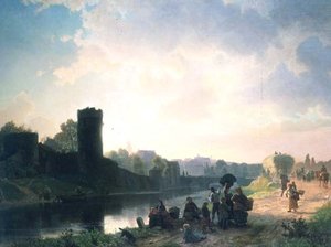 River Estuary (öljy) tekijältä Albert Bierstadt