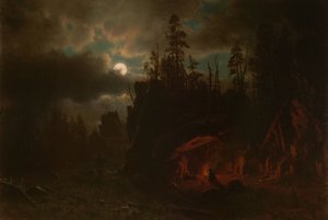 Turkismetsästäjien leiri tekijältä Albert Bierstadt
