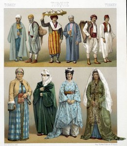 1800-luvun turkkilaisia pukuja. Kuvitus Racinet