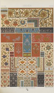 Intialainen, levy 18 julkaisusta "Polychromatic Ornament: Sata lautasta kultaa, hopeaa ja värejä" tekijältä Albert Charles August Racinet