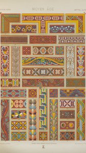 Keskiaika, levy 32 julkaisusta "Polychromatic Ornament: Sata lautasta kultaa, hopeaa ja värejä" tekijältä Albert Charles August Racinet