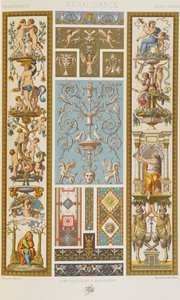 Renaissance, levy 53 teoksesta "Polychromatic Ornament: Sata lautasta kultaa, hopeaa ja värejä" tekijältä Albert Charles August Racinet