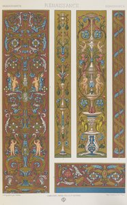 Renaissance, levy 55 julkaisusta "Polychromatic Ornament: Sata lautasta kultaa, hopeaa ja värejä" tekijältä Albert Charles August Racinet