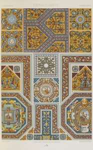Renaissance, levy 60 teoksesta "Polychromatic Ornament: Sata lautasta kultaa, hopeaa ja värejä" tekijältä Albert Charles August Racinet