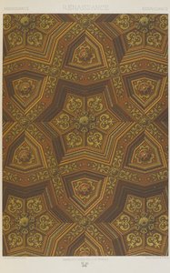 Renaissance, levy 65 teoksesta "Polychromatic Ornament: Sata lautasta kultaa, hopeaa ja värejä" tekijältä Albert Charles August Racinet