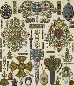 1700-luvun koruja, Schmidtin litografia, julkaistu Le costume historiquessa, V osa tekijältä Albert Charles August Racinet