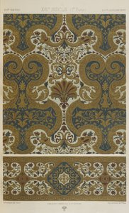 XVII vuosisata, levy 75 teoksesta "Polychromatic Ornament: Sata lautasta kultaa, hopeaa ja värejä" tekijältä Albert Charles August Racinet