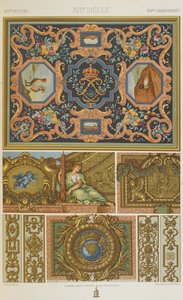 XVII vuosisata, levy 81 teoksesta "Polychromatic Ornament: Sata lautasta kultaa, hopeaa ja värejä" tekijältä Albert Charles August Racinet