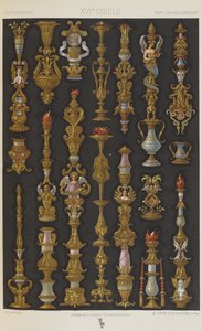 XVI vuosisata, levy 64 teoksesta "Polychromatic Ornament: Sata lautasta kultaa, hopeaa ja värejä" tekijältä Albert Charles August Racinet
