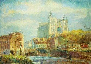 Amiensin katedraali syysauringossa; Amiensin katedraali: Autumn Sun Effect, 1910