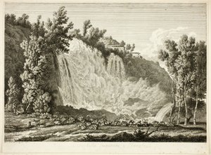 Vesiputous Tivolin yläpuolella, Picturesquely Etched Prospectsilta Italiasta
