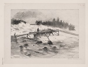 Vesiputous. Vallinkon sukset tekijältä Albert Gustaf Aristides Edelfelt