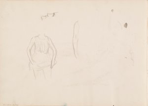 Helmaa nostava nainen, kasvot, käsivarsi tekijältä Albert Edelfelt