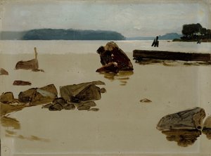 Haikon edustalla avomerellä, luonnos teokseen ”Rannalla leikkivät pojat” tekijältä Albert Edelfelt
