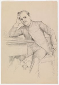 Kirjailija René Vallery-Radotin muotokuva, luonnos tekijältä Albert Edelfelt