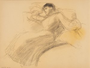 Lepäävä nainen tekijältä Albert Edelfelt