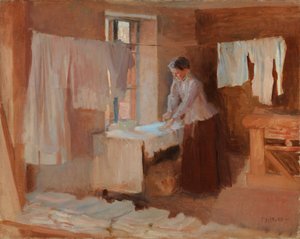 Silitystä tekevä nainen, luonnos teokseen ”Pesijättäret” tekijältä Albert Edelfelt