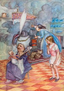 Kuvitus Liisa ihmemaassa (värinen lito)
