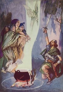 Shakespeare: Macbeth (väri litho) tekijältä Albert Edward Jackson