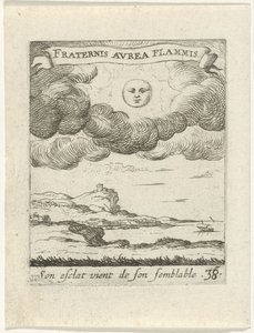 Maisema kuun kanssa Moralising Love Emblems (sarjan nimi) Devises et emblèmes d